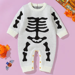 Infant Halloween Party Cosplay Onesie Knitted Long Sleeved Baby Jumpsuit