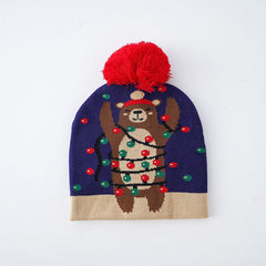 Bear Lantern Fur Ball Knitted Hat for Valentines