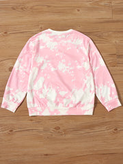 Girls Polka Dot Graphic Sweatshirt Crewneck Pullover Tops