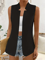 Versatile Sleeveless Vest Casual Open Front