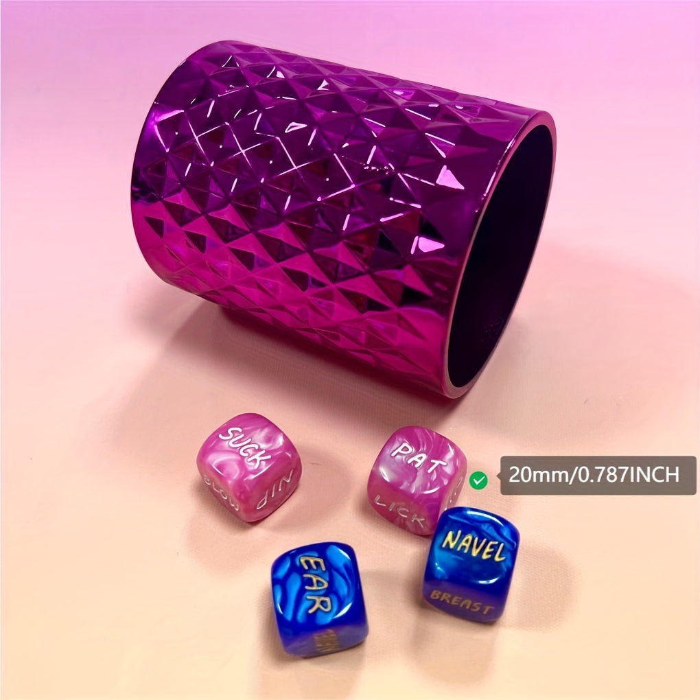 2pcs Pearl Pattern Dice Pink Tabletop Outdoor Games