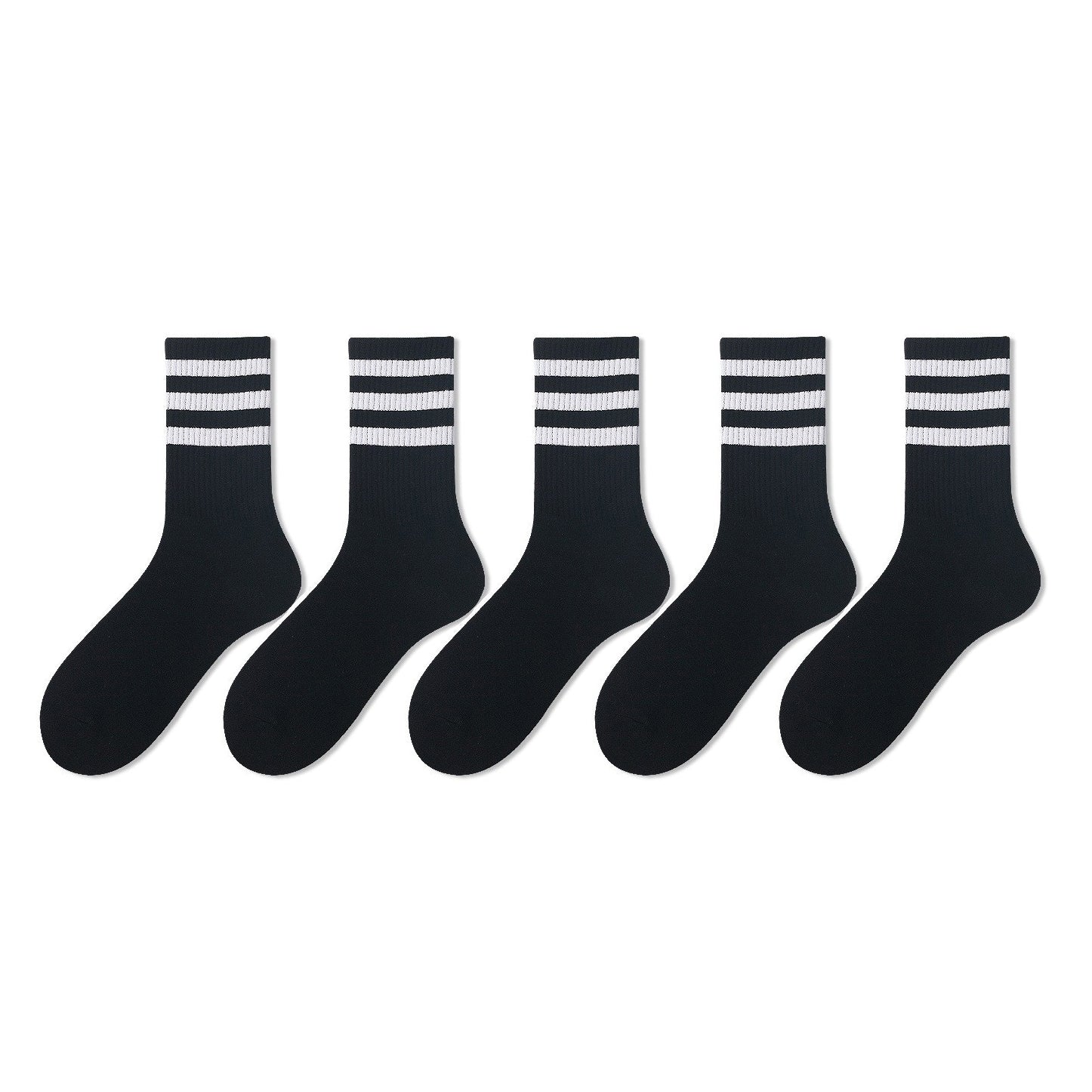 5 Pairs Striped Sports Socks Women's Stockings & Hosiery