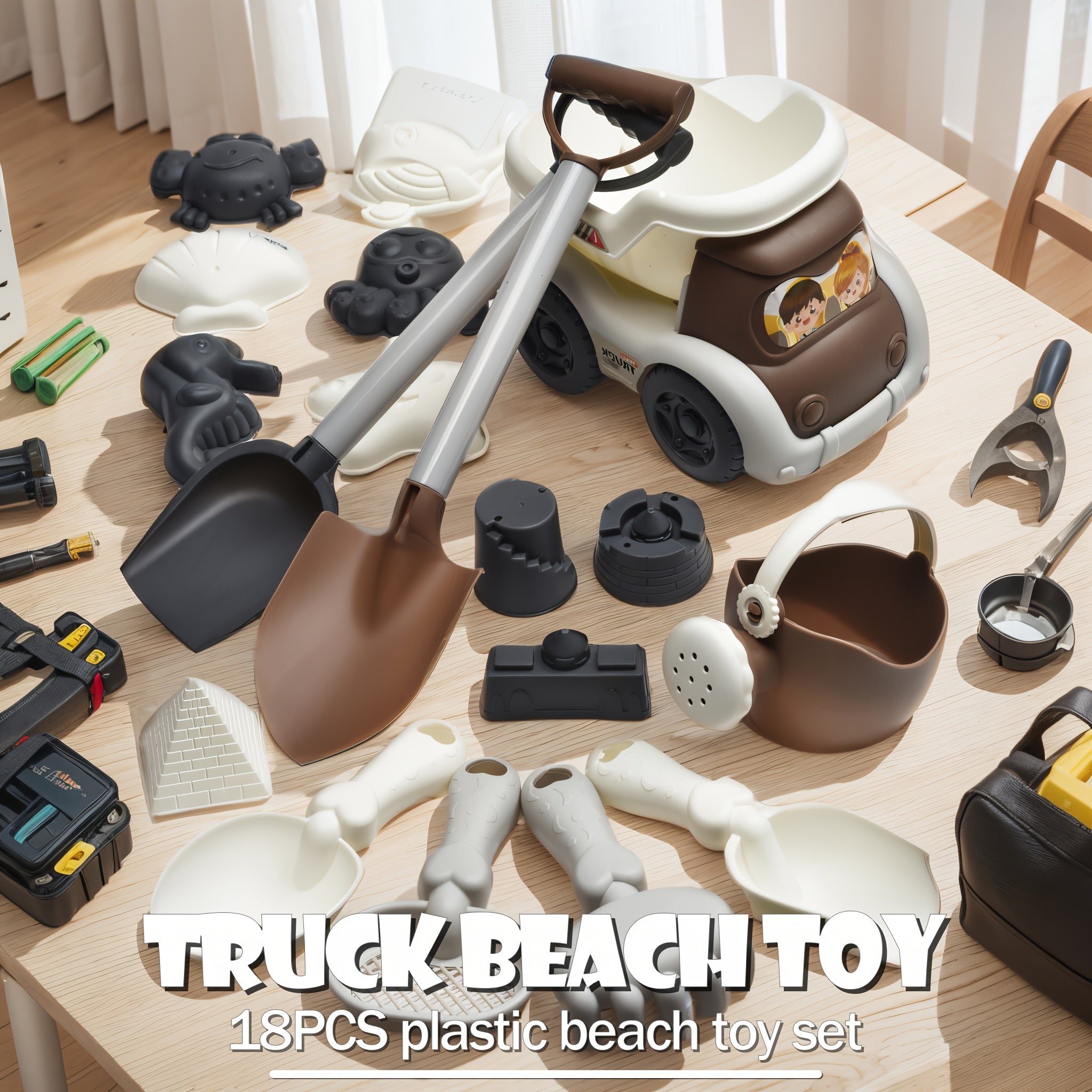 Children's Beach Toy Set with Dump Truck for Sand Digging and Snow Play