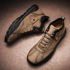 Men Stitch Pointed Leather Boots Formal Dress Shoes For Party Office Wedding