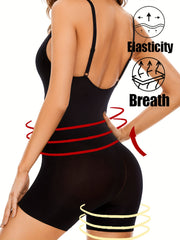 Slip Shaping Romper Tummy Control Butt Lifting V Neck Body Shaper