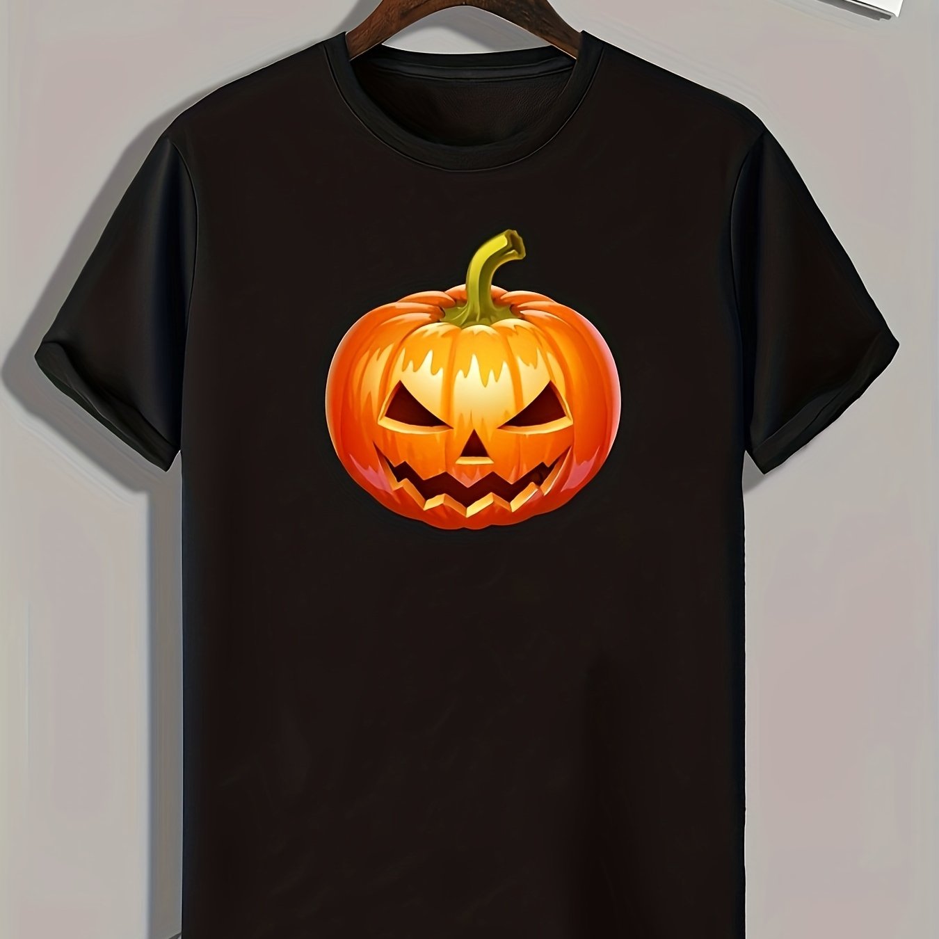 Halloween Pumpkin Print Men's Graphic T-shirt for Summer