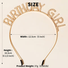 Golden Birthday Hairband For Girls