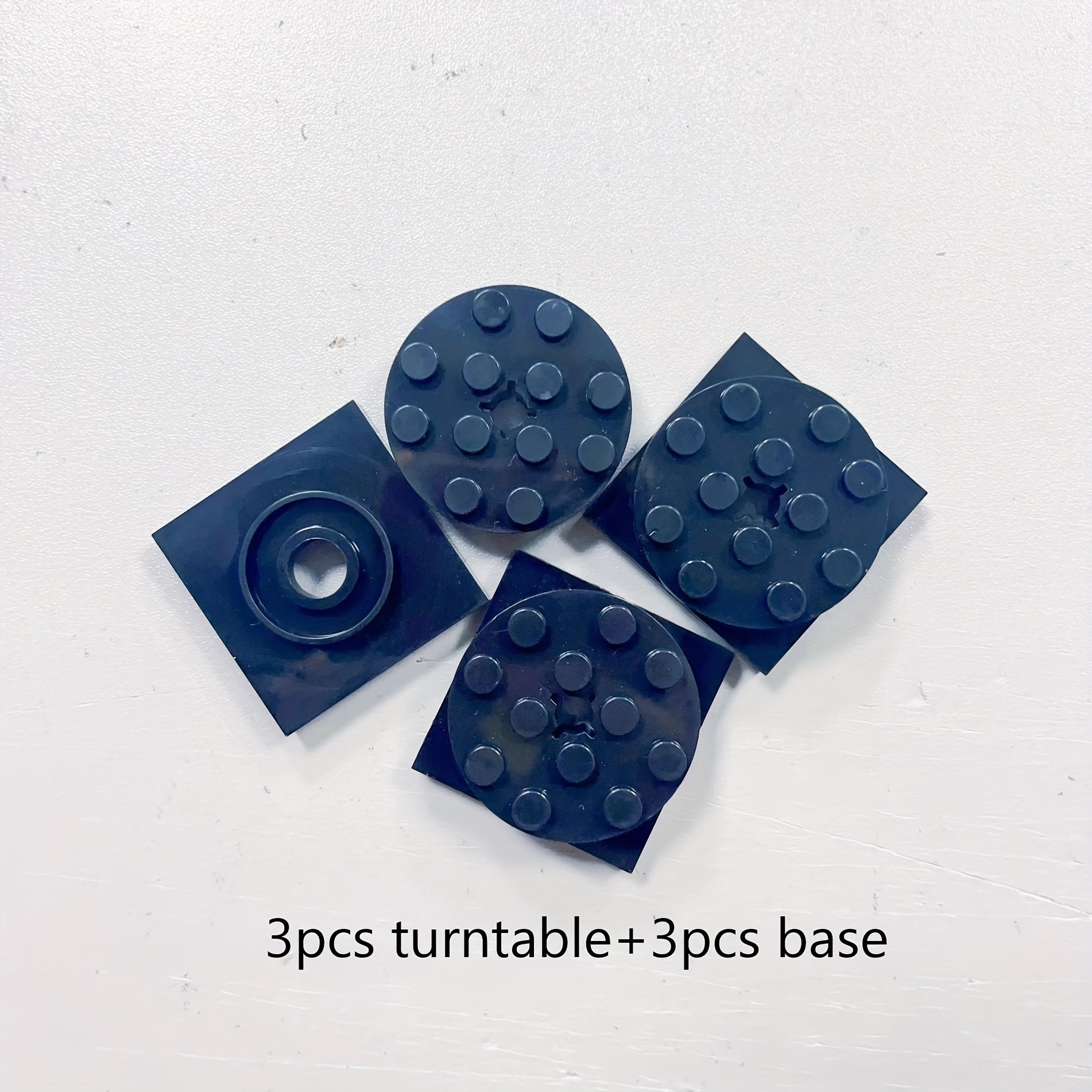 6Pcs 3 Sets MOC Building Blocks 4X4 Round Plate Turntable Base Connectors