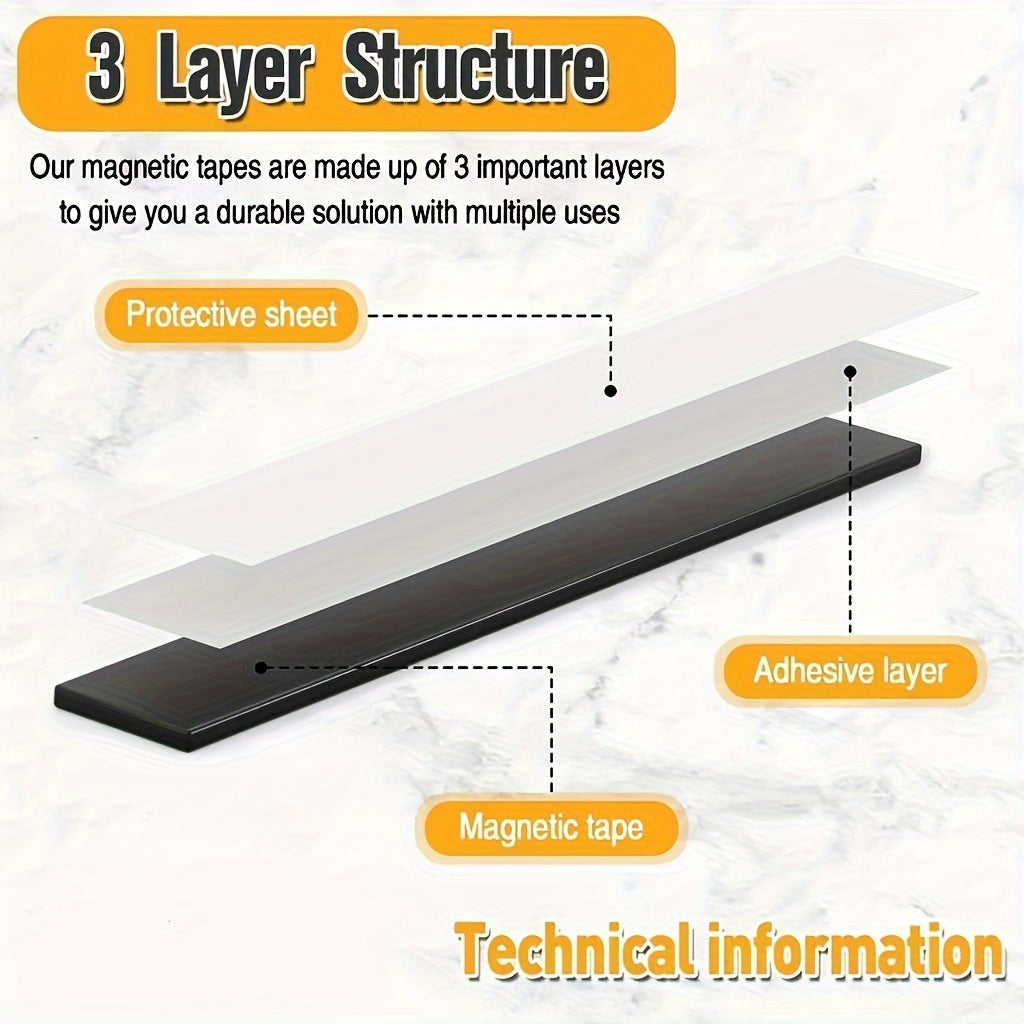 Flexible Magnetic Tape Roll Strong Adhesive Craft DIY Projects Whiteboards