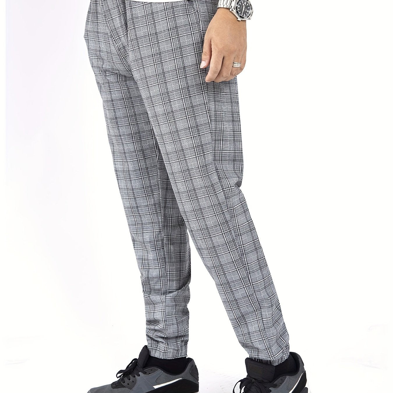 Vintage Plaid Casual Pants Men's Slacks Business Banquet