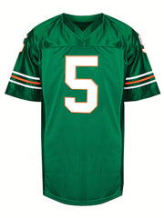 Men's Retro College Green Rugby Jersey American Football Wear