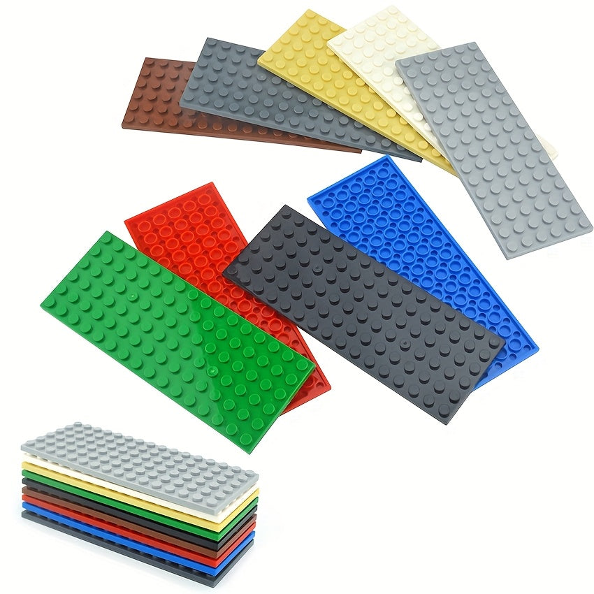 6pcs Thin Bricks 6x16 Building Blocks 3028 Red Yellow