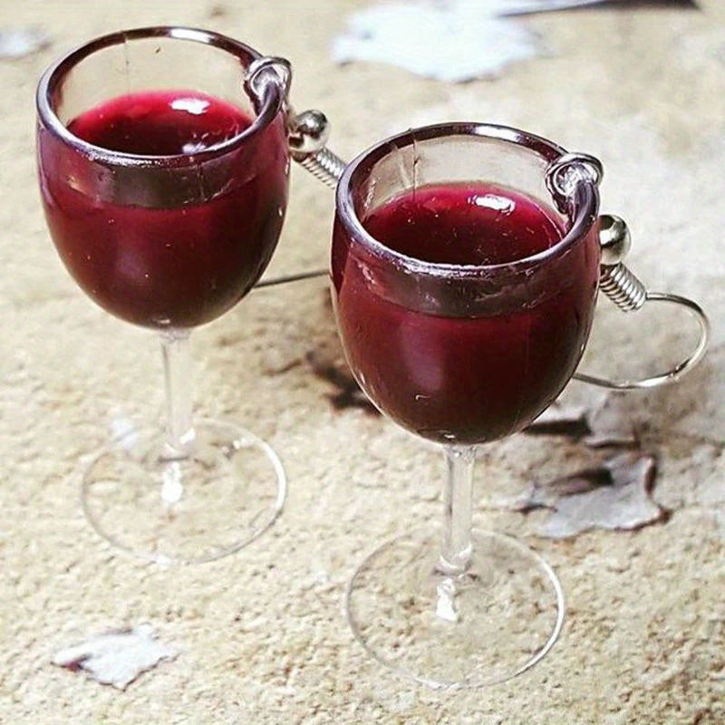 Mini Red Wine Cup Earrings for Girls