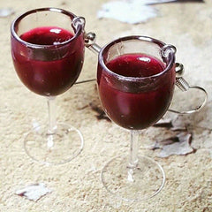 Mini Red Wine Cup Earrings for Girls