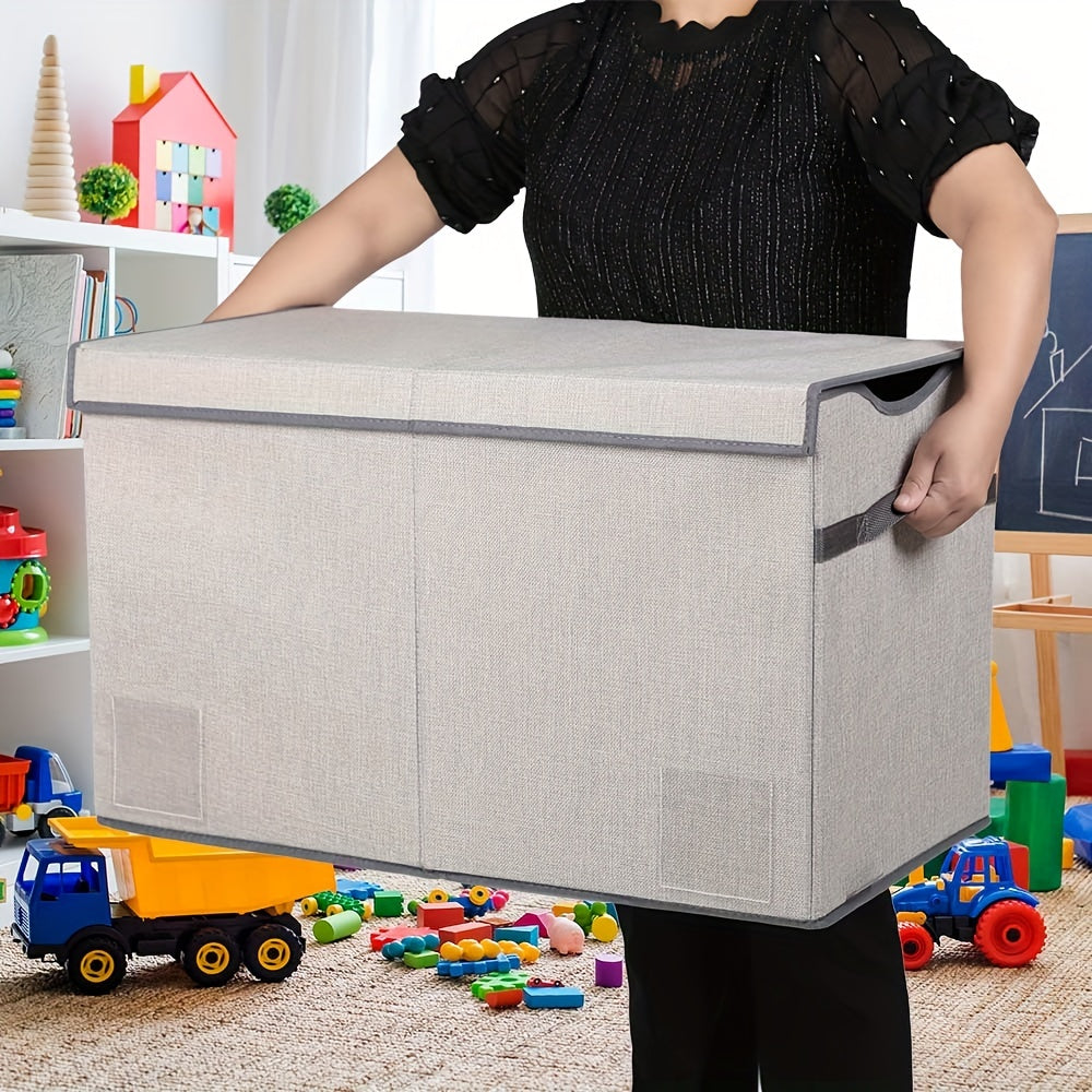 Extra Large Kids Toy Organizer Collapsible Grey Storage Bin