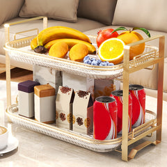 Plastic Double Layer Storage Rack for Kitchen Desktop Water Cup Food Seasoning