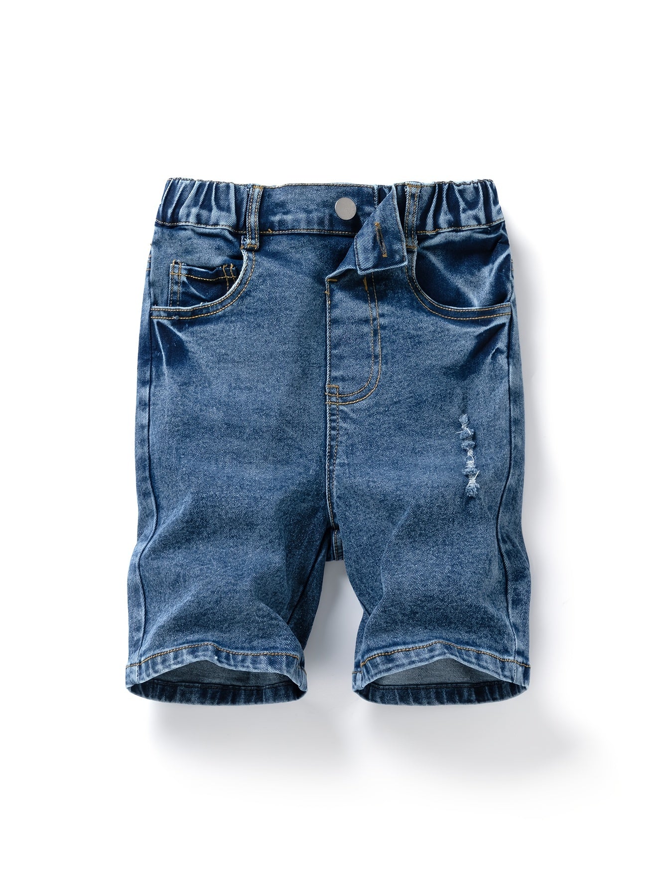 Boys Denim Jeans Cropped Pants Bottoms With Pockets