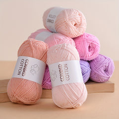 Soft Combed Cotton Wool Yarn for Crocheting & Knitting 40g