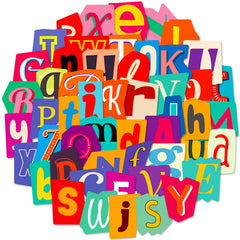 50pcs Alphabet Stickers Puzzle Educational DIY Cartoon English Letters Stickers