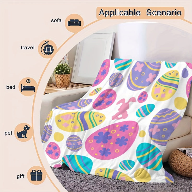 Egg Rabbit Flannel Blanket Soft Comfortable Holiday Gift