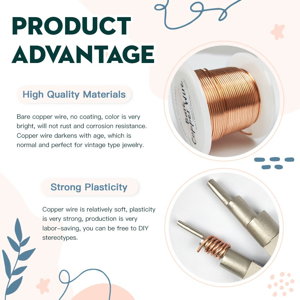 Bare Copper Wire Beading Craft Wire Jewelry Making 16-28 Gauge