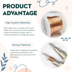 Bare Copper Wire Beading Craft Wire Jewelry Making 16-28 Gauge