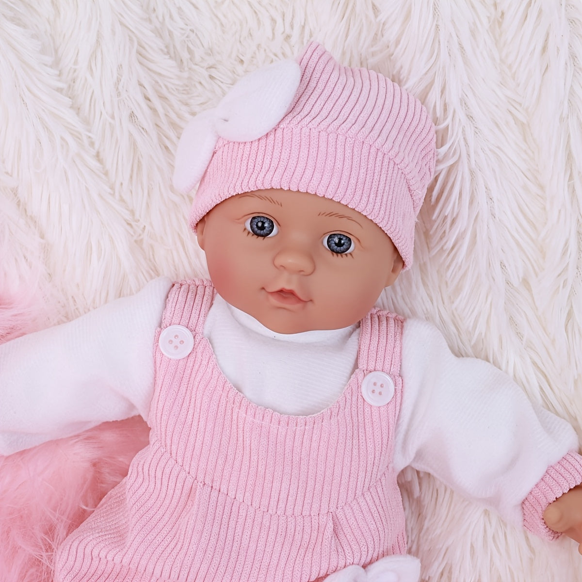 FUBCGS 16 Inch Realistic Reborn Baby Doll Soft Vinyl Body Pink Outfit Bow