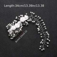 Rhinestone Flower Hair Comb Bride Wedding Hairpin Headband Beads Decoration