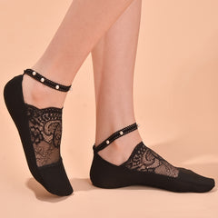 Pearl Lace Socks Thin Breathable Invisible Socks Lace Strappy Women's Stockings