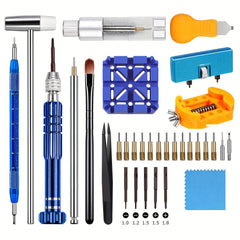 34pcs Watch Repair Kit w/ Link Removal & Resizing Tools & Opener Screwdriver Set