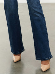 Bootcut Jeans Whiskering Mid Rise High Stretch Bell Bottoms Pants