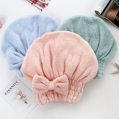 Coral Fleece Hair Drying Cap Absorbent Thickened Bath Cap