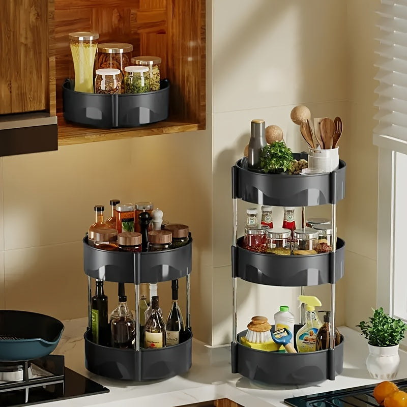 Kitchen Storage Rack Household Condiment Countertop Rotating Storage Rack