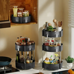 Kitchen Storage Rack Household Condiment Countertop Rotating Storage Rack