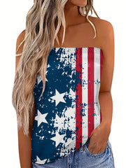 American Flag Sexy Tube Top