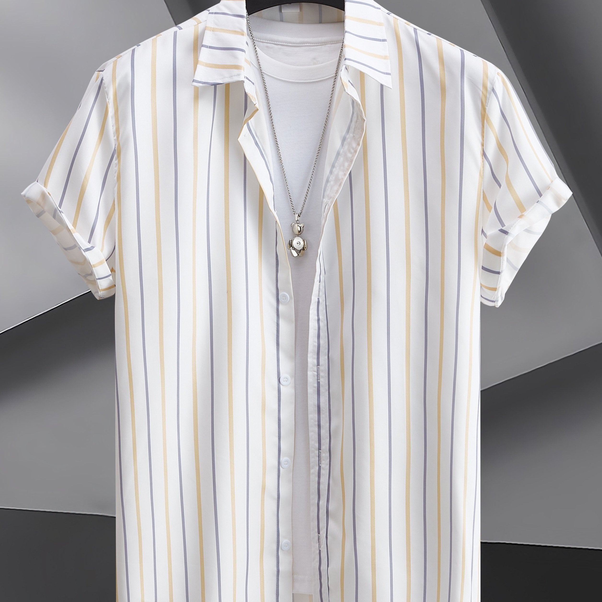 Men's Business Casual Short Sleeves Striped Shirts