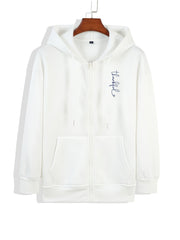 Casual Zip Up Pocket Hoodie Long Sleeve Drawstring Hoodies Sweatshirt