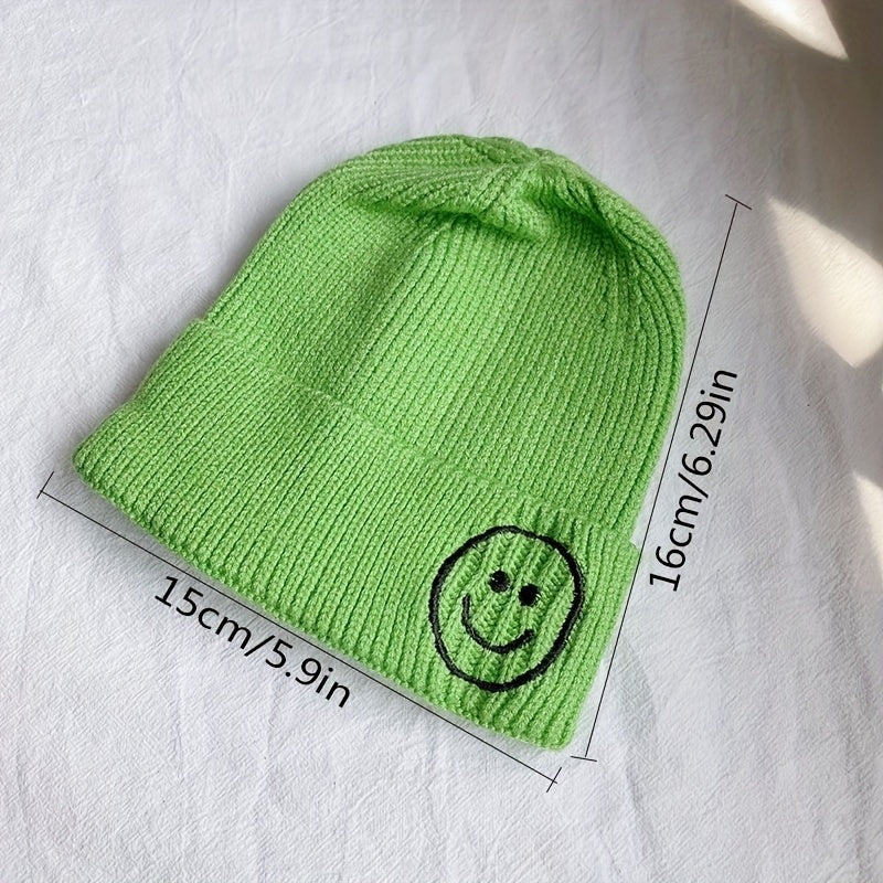 Kids Smiling Face Baby Hat Warm Knitted Woolen Hat