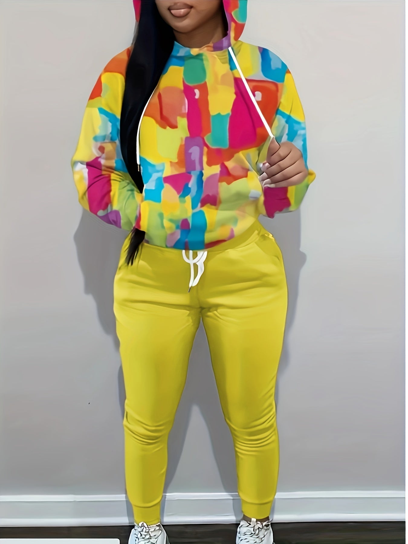 Tie Dye Hoodie & Joggers Set - Women's Plus Casual Outfit