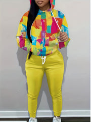 Tie Dye Hoodie & Joggers Set - Women's Plus Casual Outfit