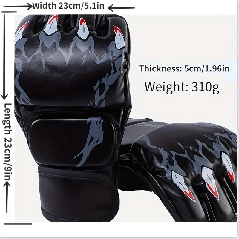 Half Finger Boxing Gloves Adult Thickened Gloves Combat Fighting MMA Training