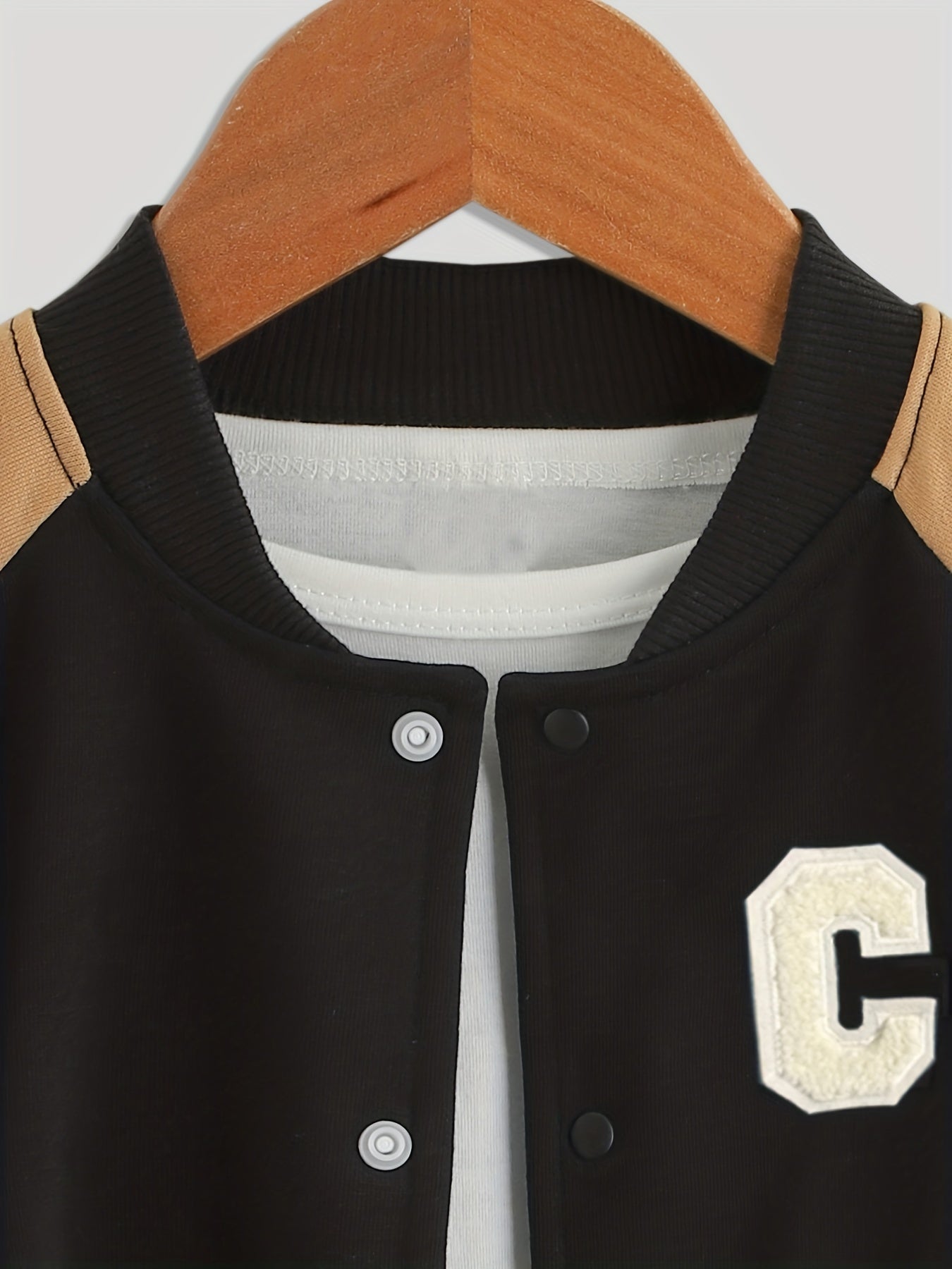 Boys Varsity Jacket & Sweatpants Alphabet Decor Suit