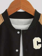 Boys Varsity Jacket & Sweatpants Alphabet Decor Suit