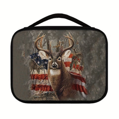 American Camo Deer Print Bible Cover, Large Zipper Bag with Handles