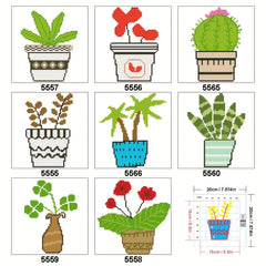 DIY Plant Cross Stitch Kit for Home Decoration