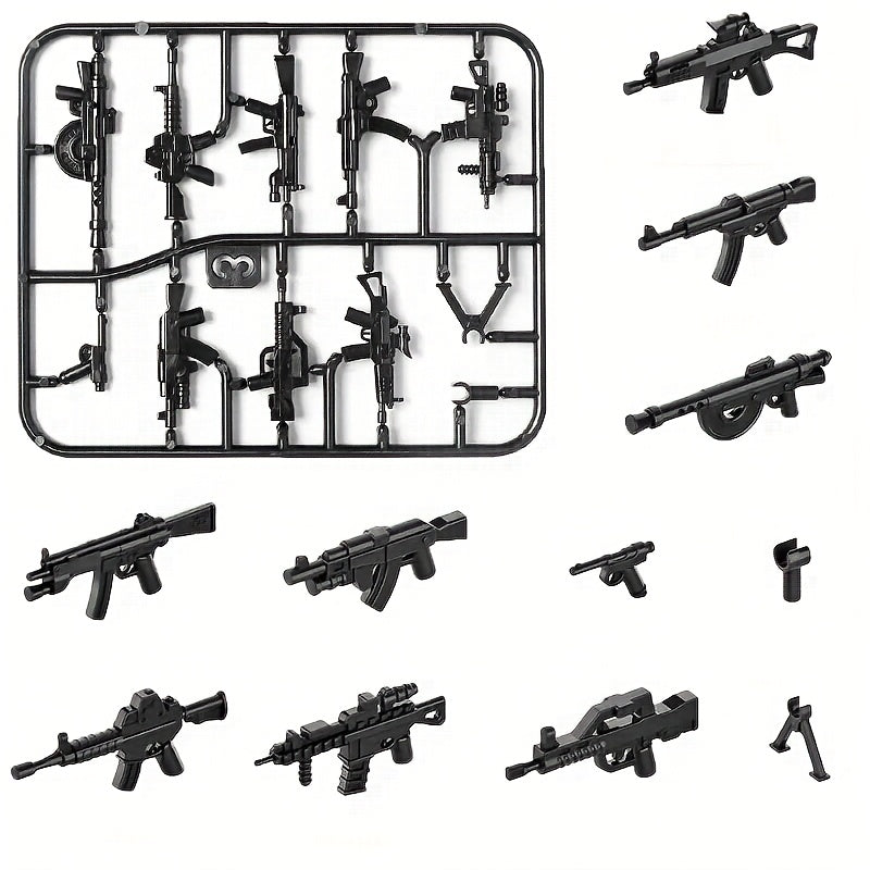 5pcs Military Weapon Accessories Storage System for Building Toys