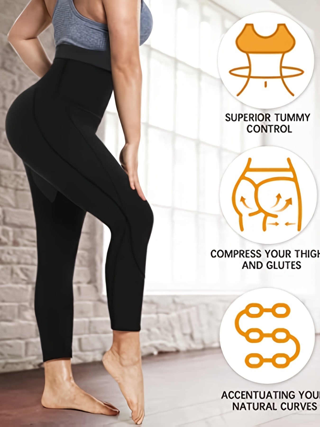 Women's Sauna Sweat Pants High Waist Leggings With Pocket