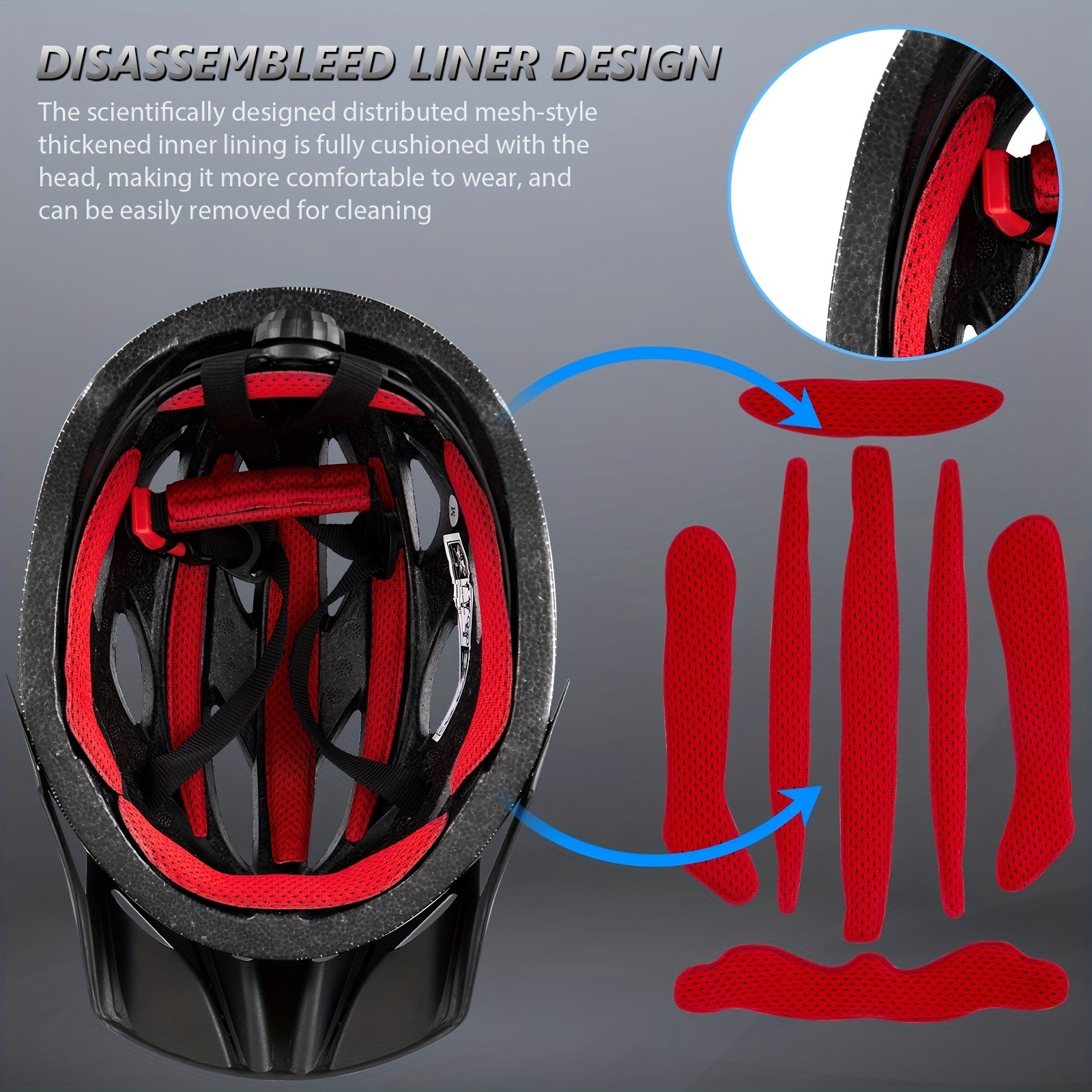 Adult Lightweight Bike Helmet Men Women Comfort With Pads&Visor