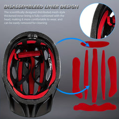 Adult Lightweight Bike Helmet Men Women Comfort With Pads&Visor