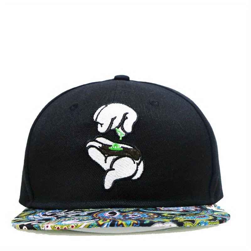 Embroidered Flat Brimmed Hat - Outdoor Casual Wear
